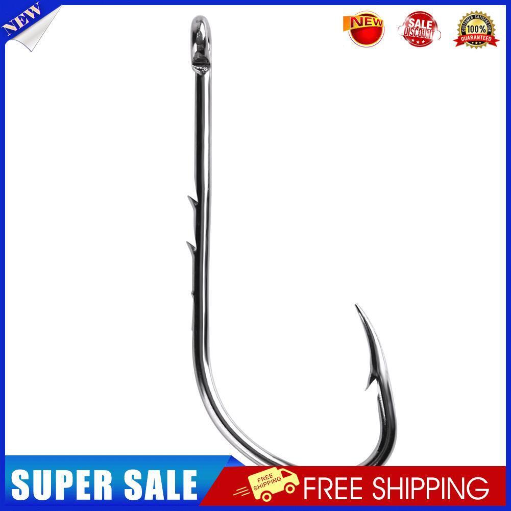 50pcs High Carbon Steel Barbed Fishing Hooks Sea Fishing Bait Holders(No.2)