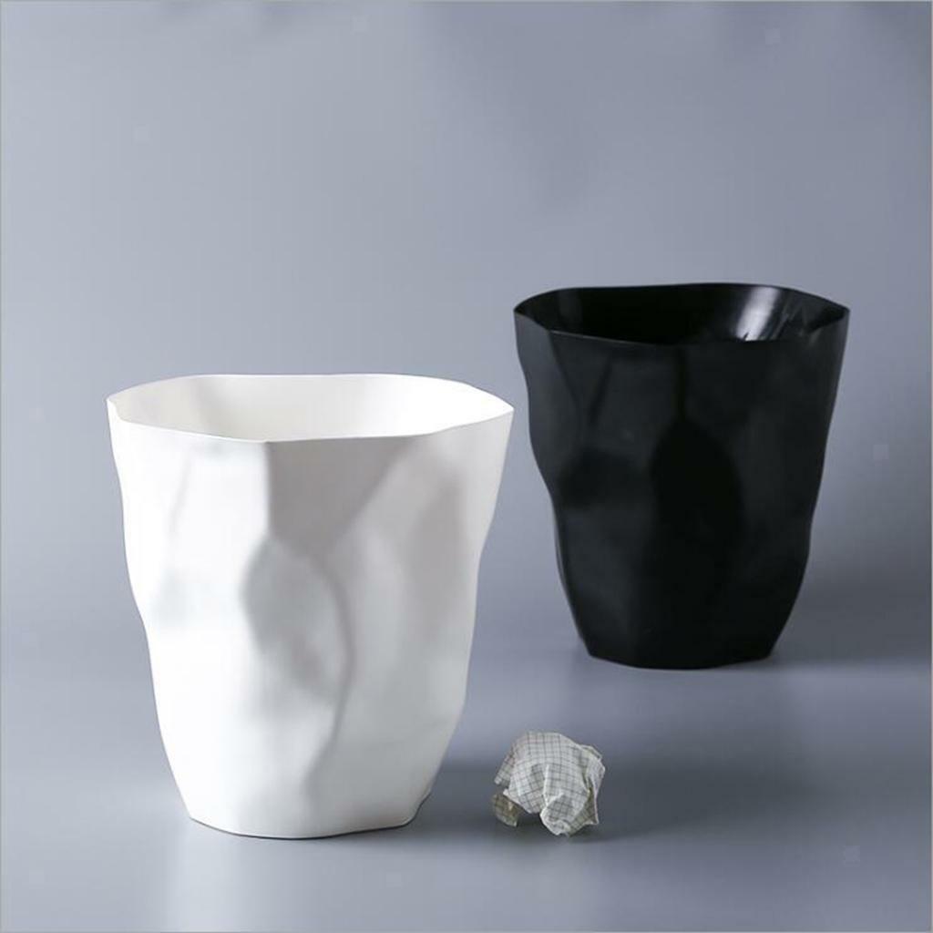 Round  Trash Can Garbage Bin Garbage Waste  9L White Small