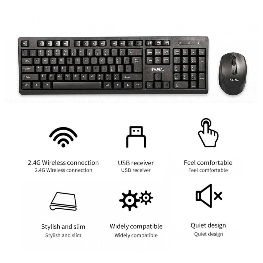 2.4G Wireless Keyboard Mouse Set Business Office Keyboard Mice Combo Kit