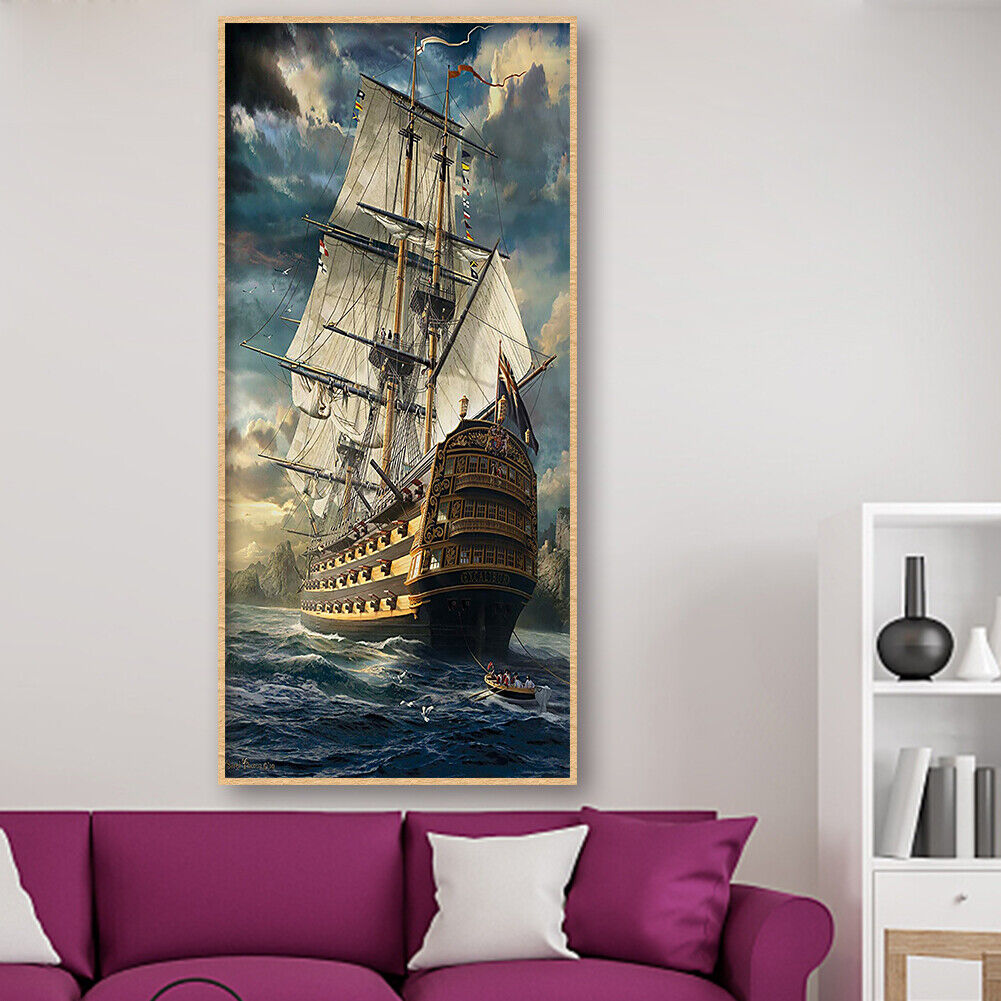 Sea Sailboat Full Drill Diamond Painting DIY Bead Art Picture Mosaic Kit