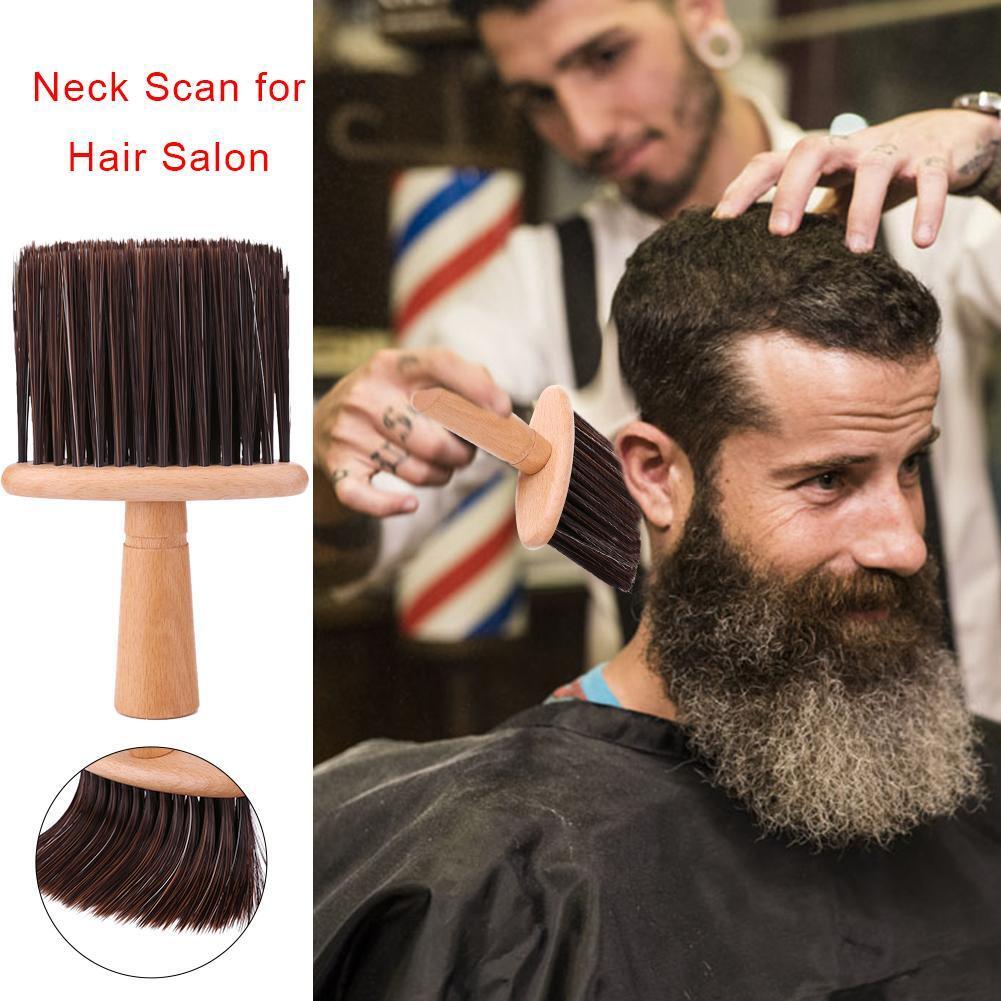 Neck Face Duster Brushes Barber Salon Cutting Hair Clean Hairbrush (Brown)