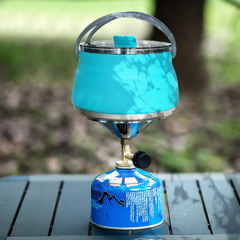 Silicone Folding Kettle Portable Tea Cooker Mini Boiling Water Pot (Blue)