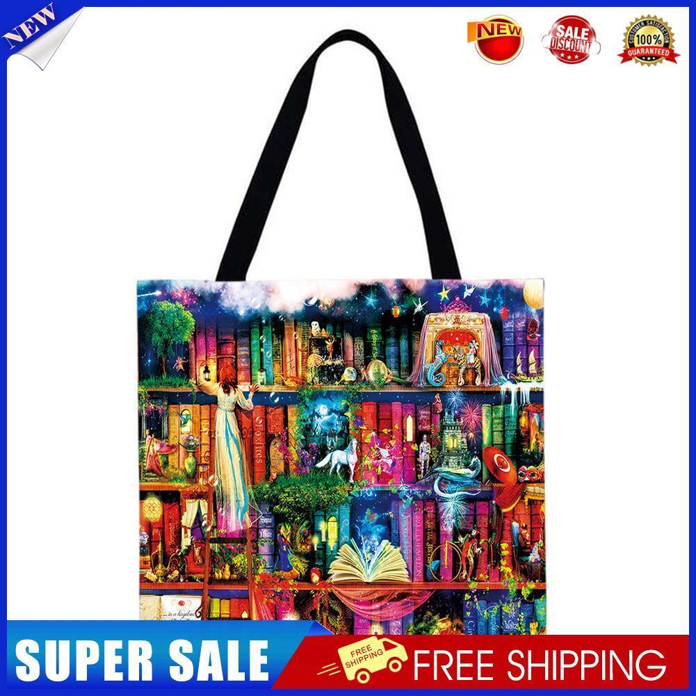 Book House Printed Shoulder Shopping Bag Casual Large Tote Handbag 40*40CM