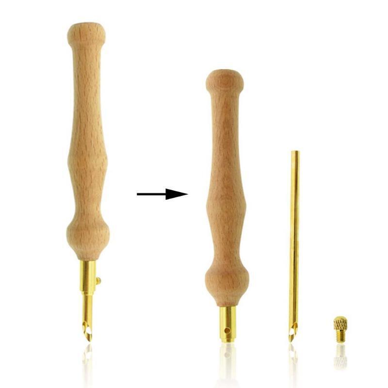 Knitting Embroidery Punch Threader Needle Pen Adjustable Sewing Accessories DIY