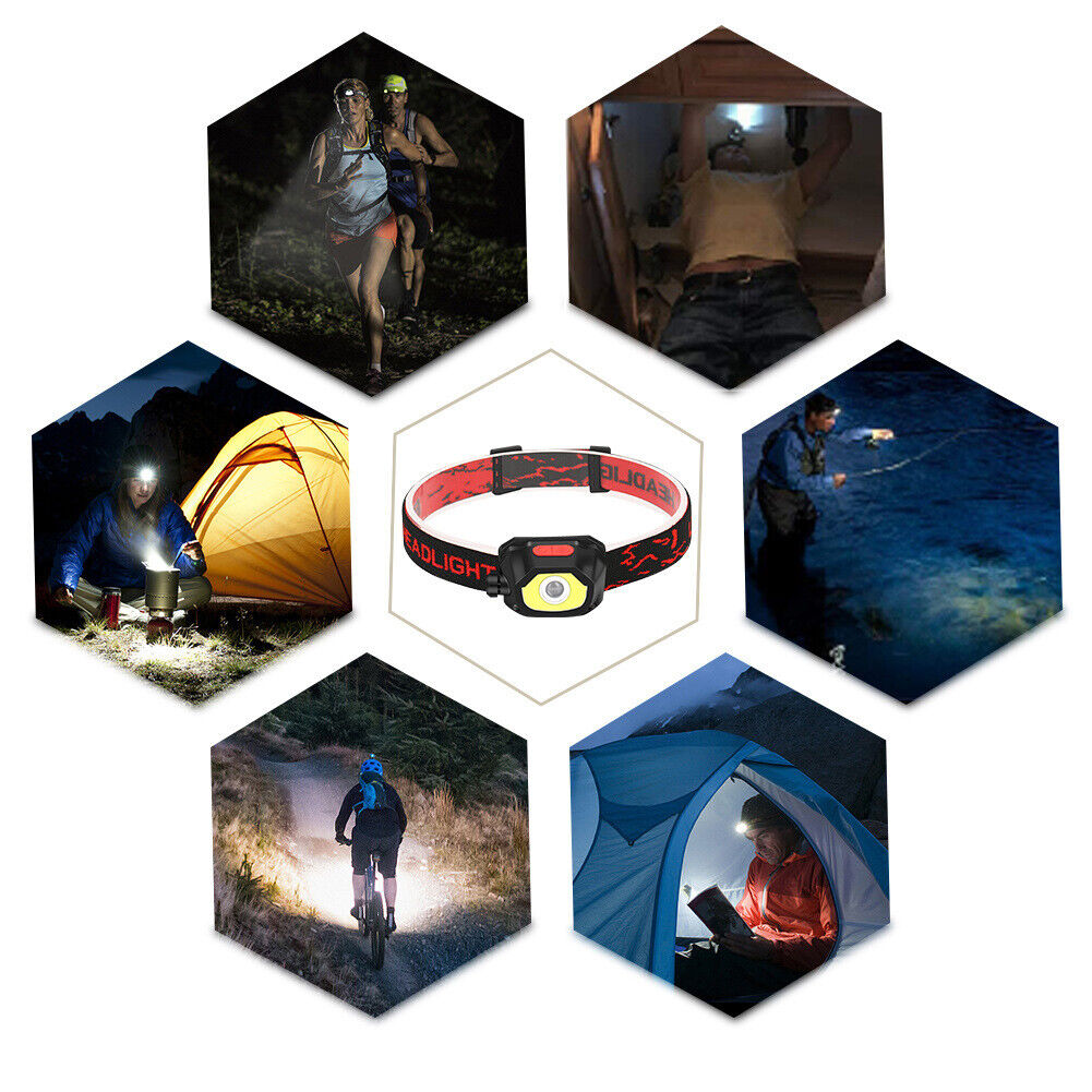 Powerful LED Headlamp USB COB Waterproof Outdoor Sensor Work Light Torch