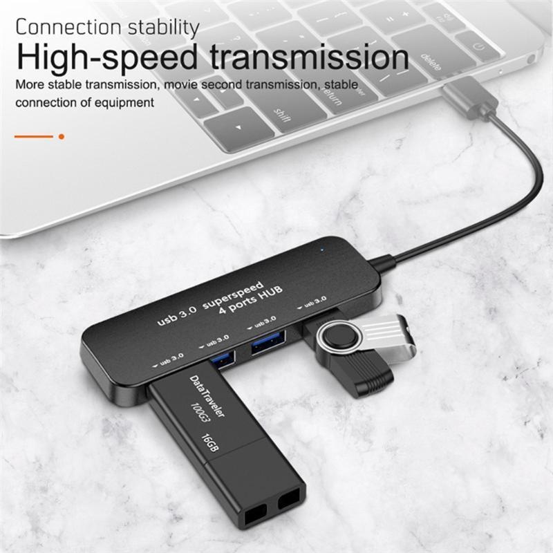 4-Port 3.0 USB Hub HighSpeed Data Transmission for Mobile HDD Laptop PC