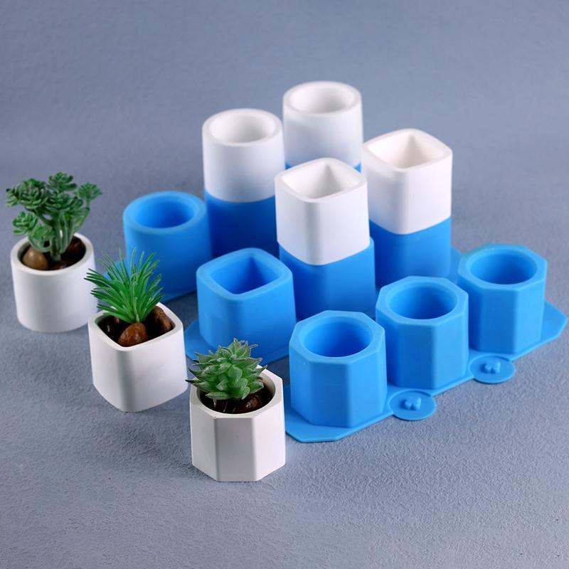 Round Candle Jar Silicone Molds for DIY Cement Concrete Plaster Square Mould