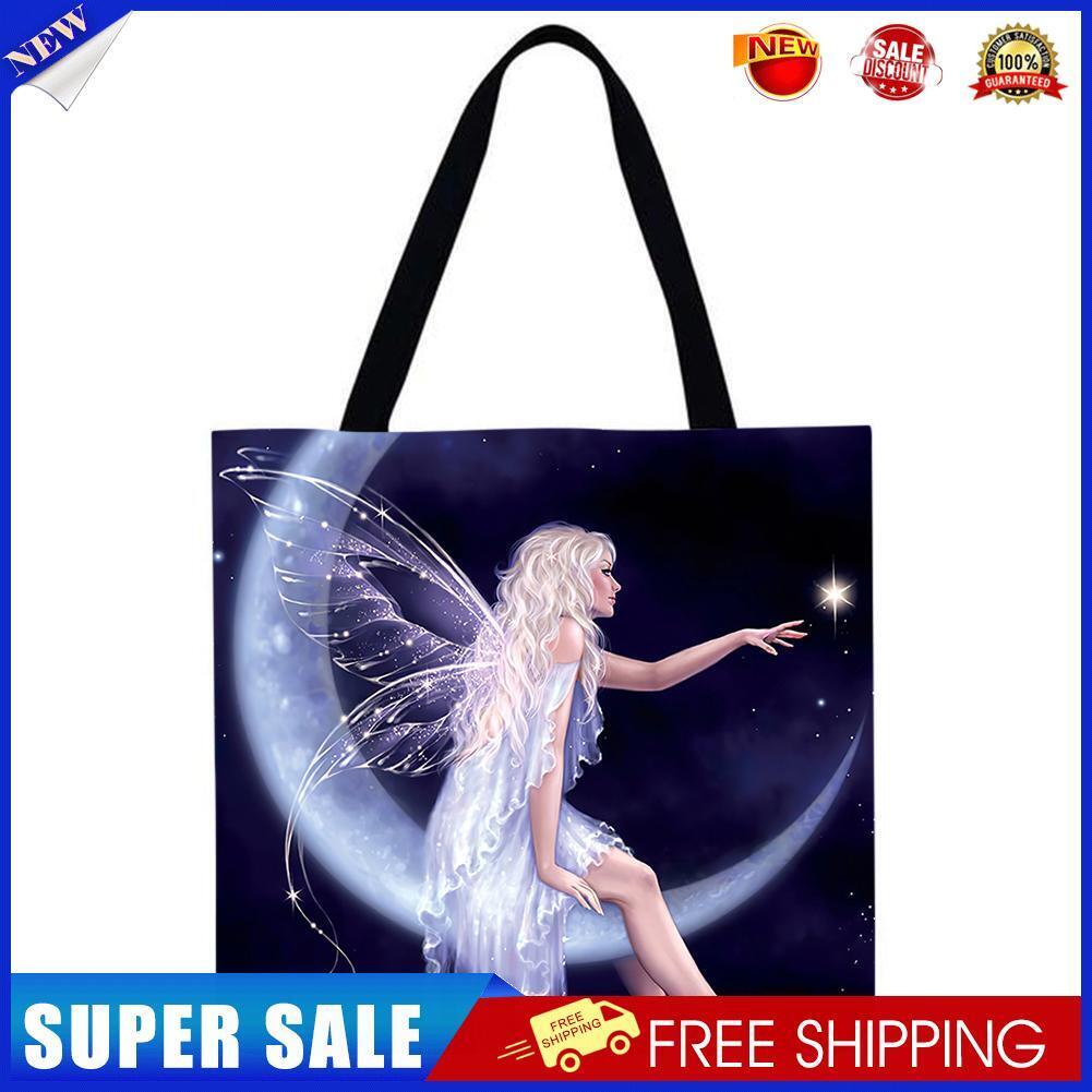 Elves Printed Shoulder Shopping Bag Casual Large Tote Handbag (40*40cm)