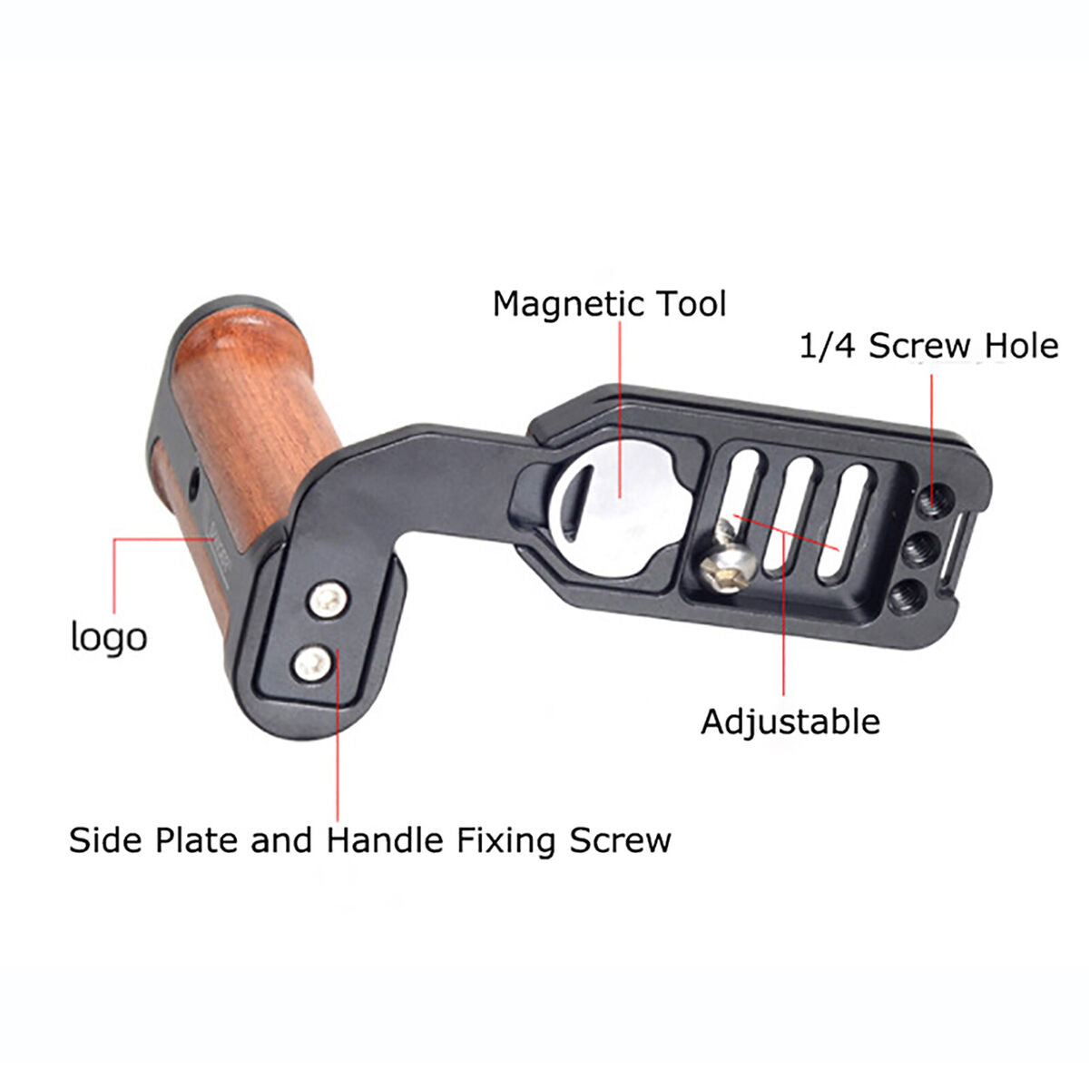 Side Wood Handle Left L-Plate Quick Release Plate Universal Parts for Camera