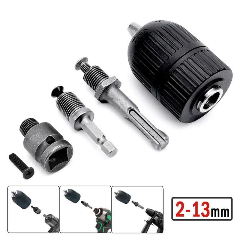 5 Pieces Drill Chuck Plus Shank Adapter Socket Woodworking and Electric DIY