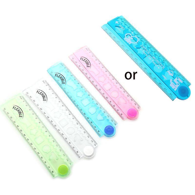 30cm Korean Flexible Folding Ruler Multifunction Plastic Drawing Rulers Office
