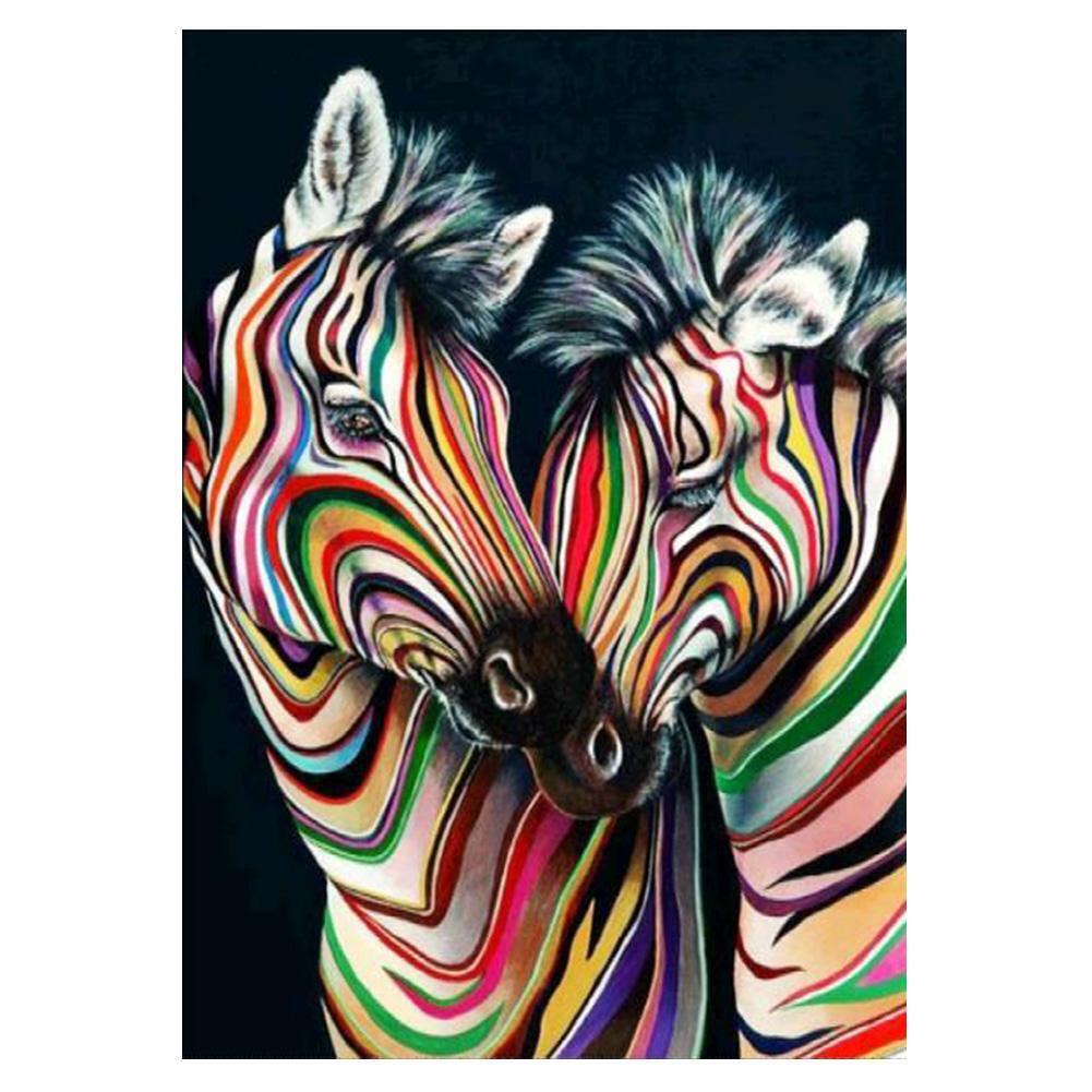 Colourful Zebras 5D DIY Full Drill Diamond Painting Embroidery Needlework