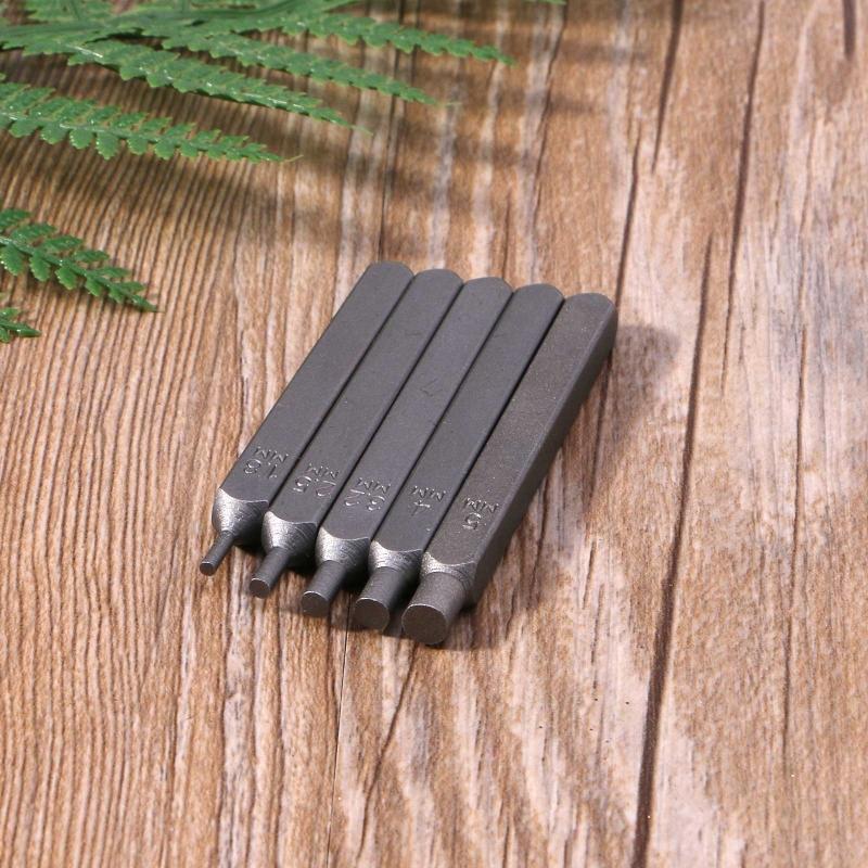 5 Pcs 1.8mm 2.5mm 3.2mm 4mm 5mm Metal Stamping Punches Kit DIY Jewelry Stamping