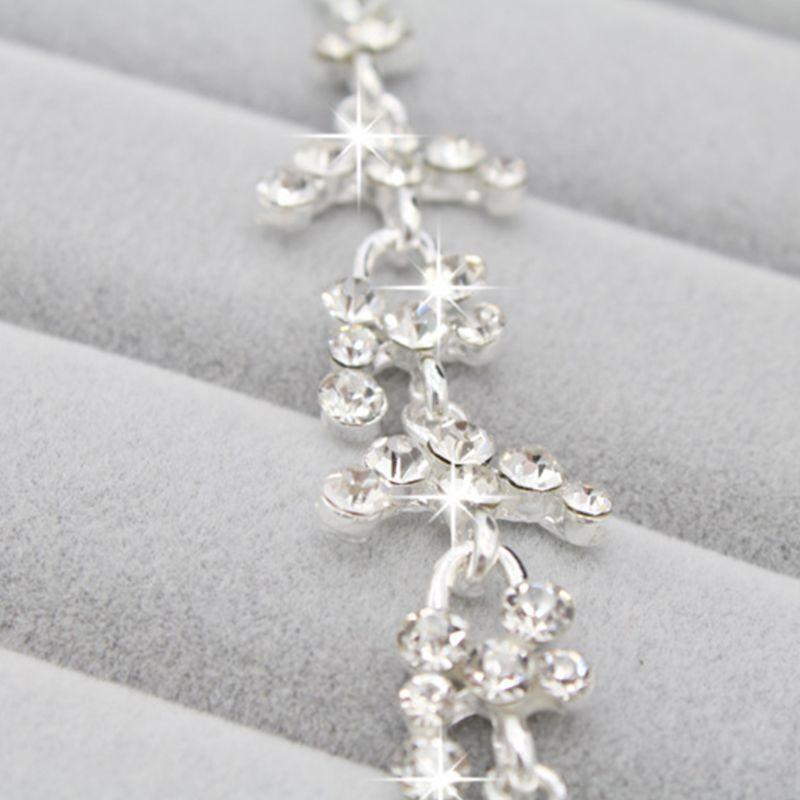 2Pcs Trendy Crystal Pendant Earrings Necklace Set Jewelry Accs Gift for Birthday