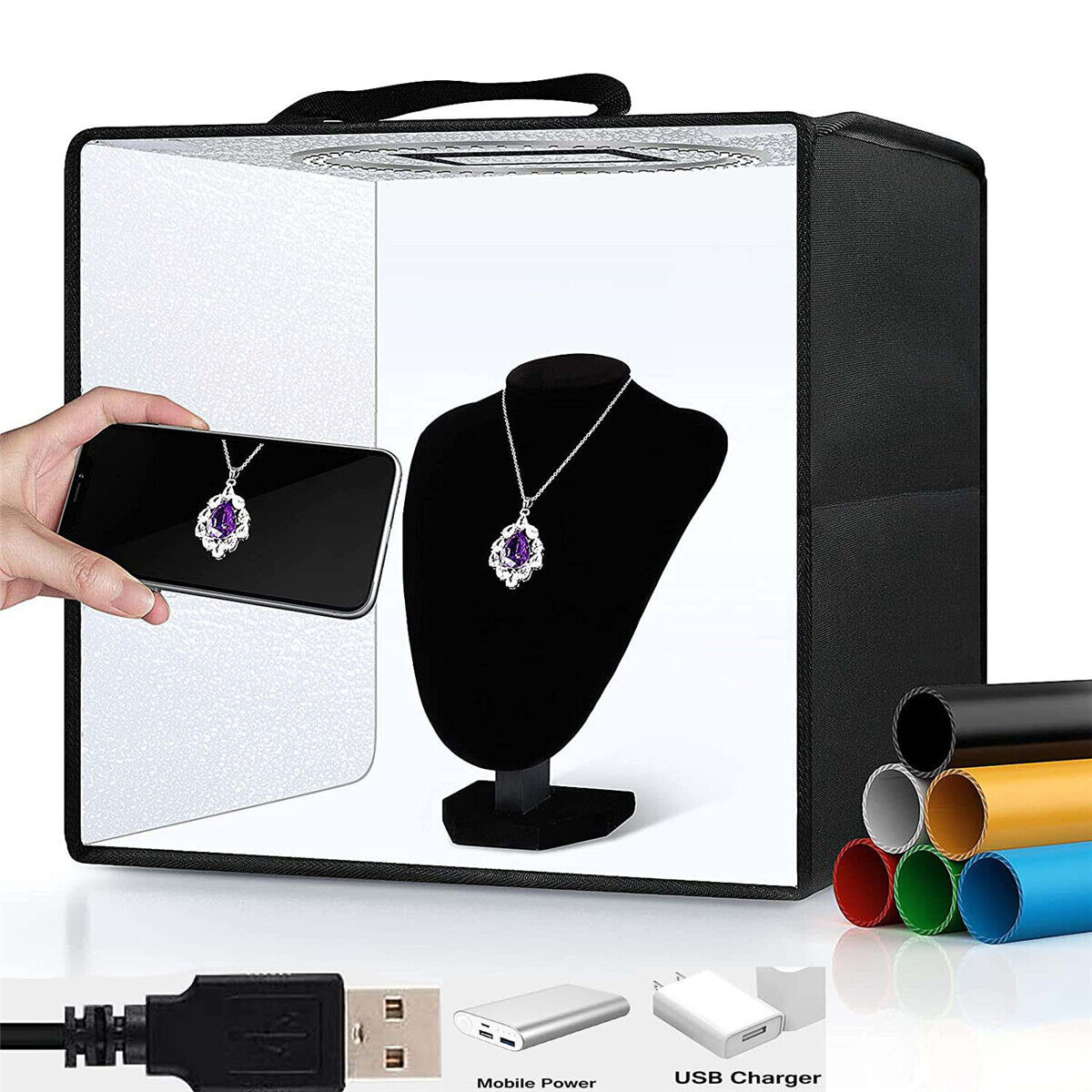 Portable Photo Studio LED Light Tent Bar Cube Soft Box Room Photography 30cm