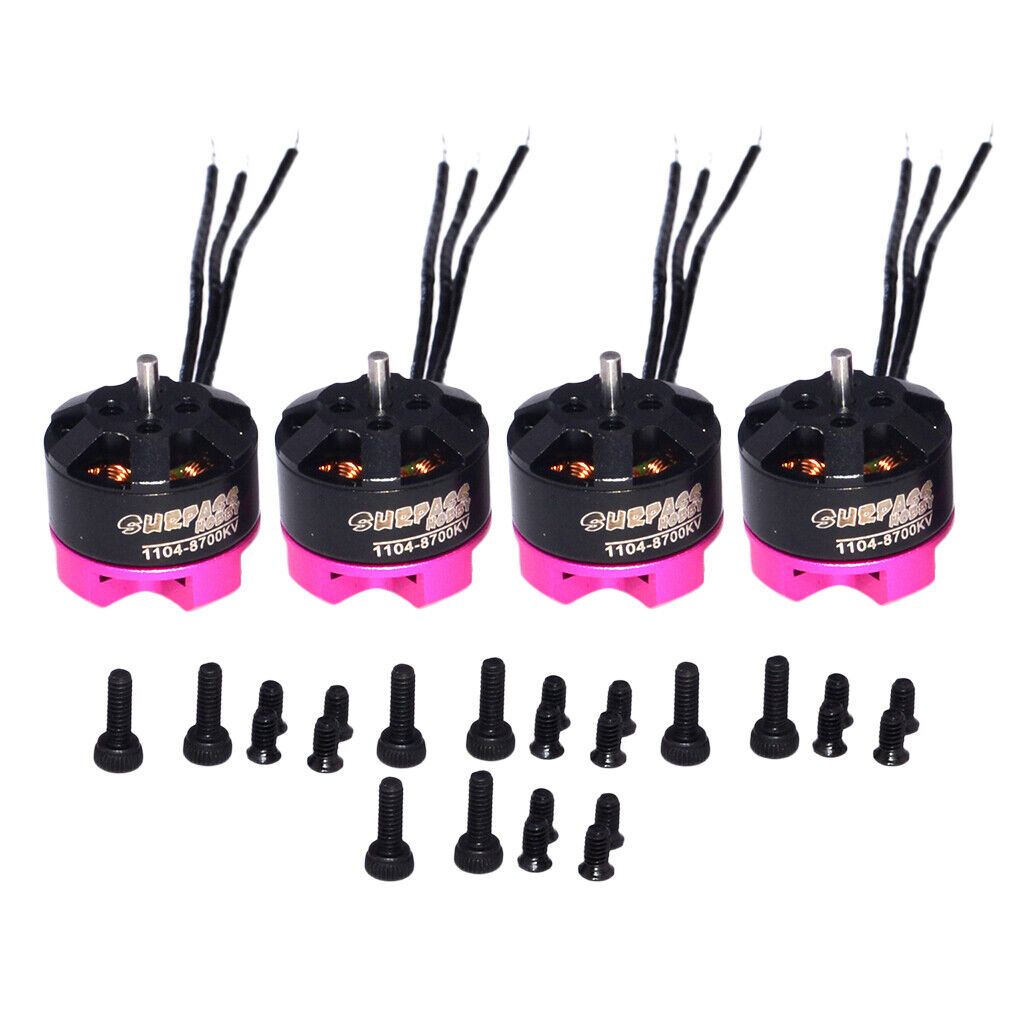 4x 1104 8700kv 2S Brushless Motor 12 Pole for RC 80 90 100 FPV Racing Drone