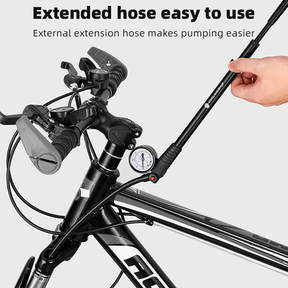 CYCLINGBOX 300PSI High Pressure Portable Bike Pump American/Presta Valve