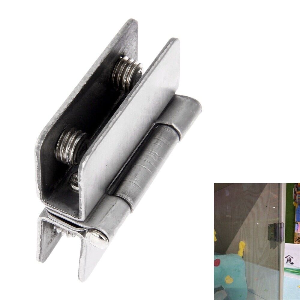 Zinc Alloy Wine Display Cabinet Hinges Bathroom Shower Glass Door Clamp Hinge 2x