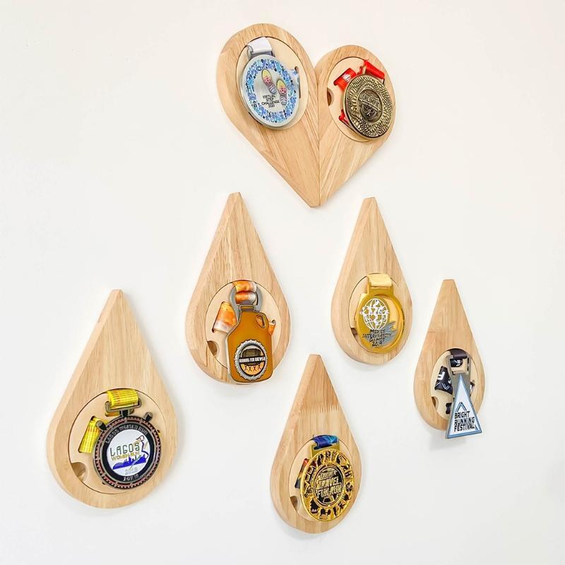 Wall Hang Medal Rack Magnetic Display Holder Removable Lid Self-adhesive Stand