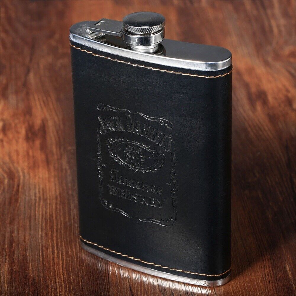 Luxury Black 9oz Pocket Liquor Hip Flask Whiskey Alcohol Wine Flagon Bottle Gift