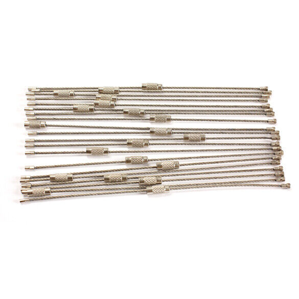 20 PCS Stainless Steel 20cm Wire Keychain Cable Key Ring for Outdoor