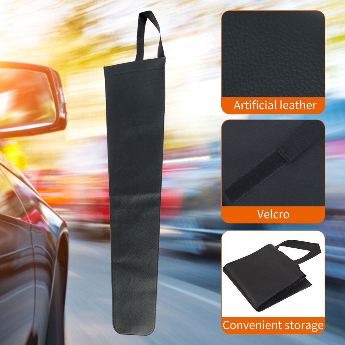 Faux Leather Car Umbrella Cover Waterproof Foldable for Long & Short Handle