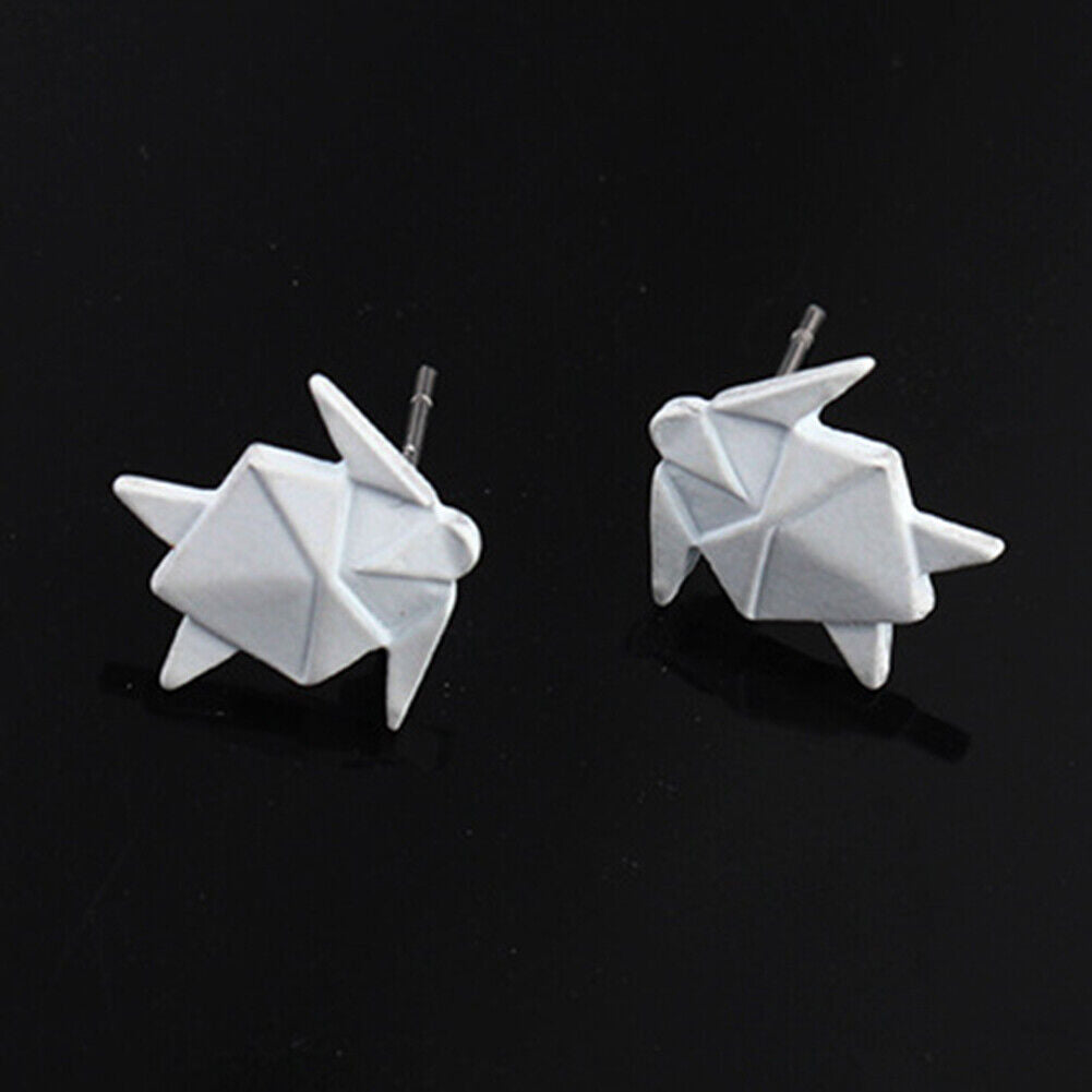Fashion Women Geometric Folden Ear Stud Creative Earrings Casual Jewelry