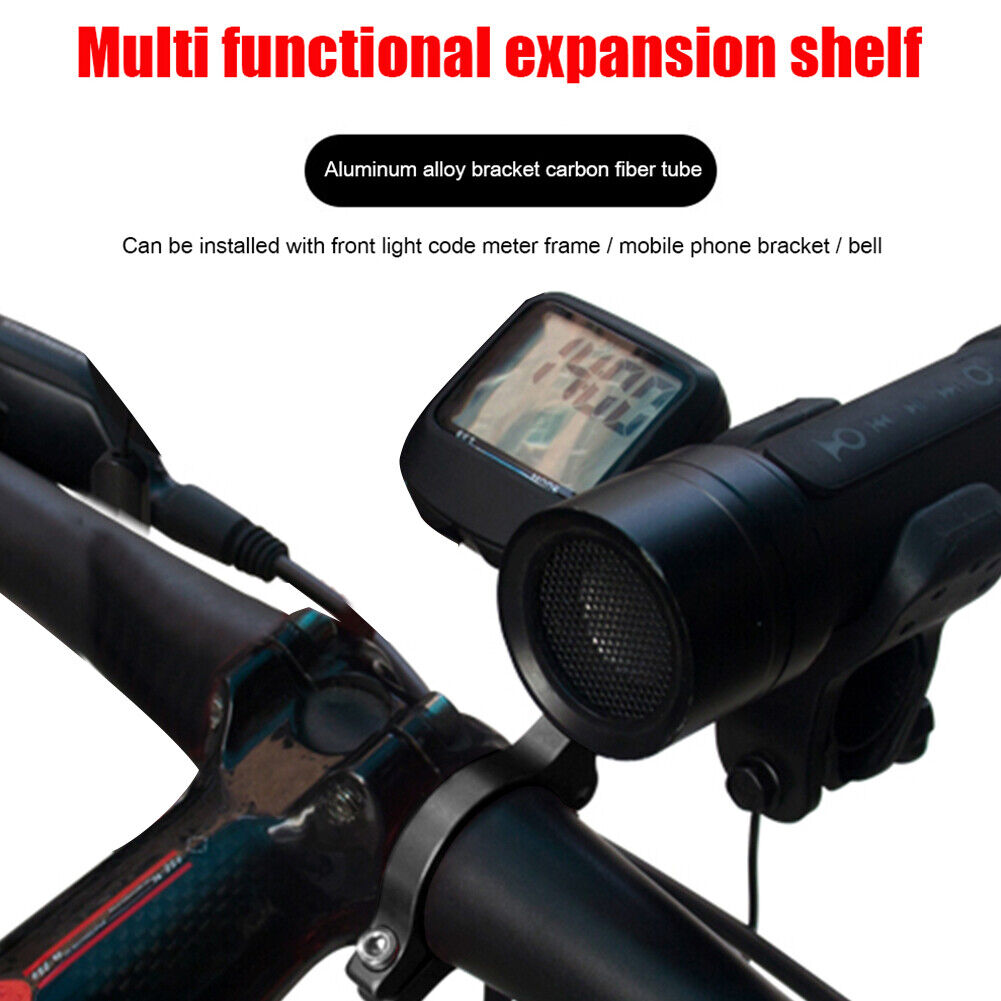 Carbon Tube Bicycle Handlebar Extender MTB Bike Headlight Bracket Holder