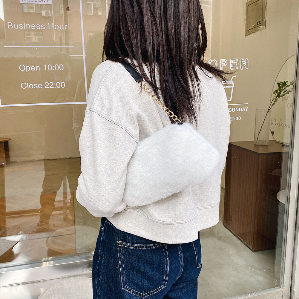 Fashion Plush Top-handle Handbags Women Animal Pattern Shoulder Bags (3)