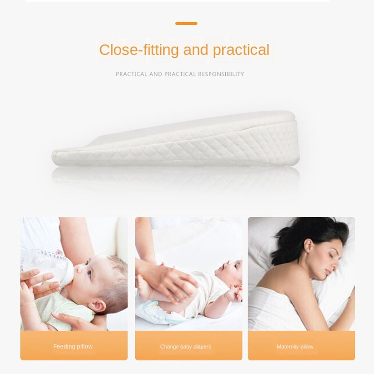 Baby Bassinet Wedge Pillow Portable Breathable Memory Foam Newborn Pillow