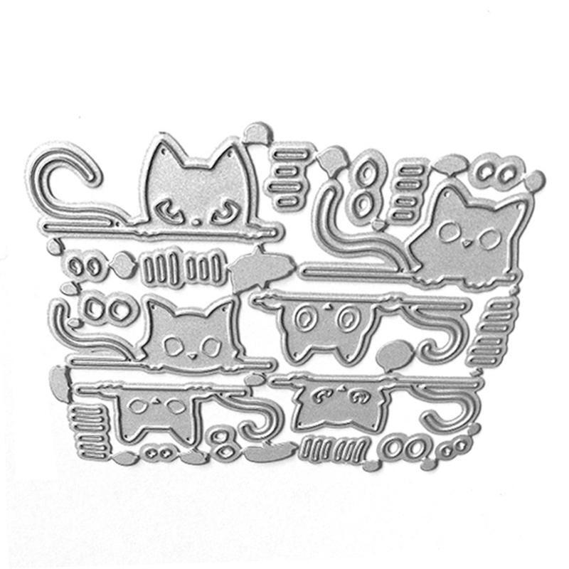 Cute Cat Shape Frame Carbon Steel Cutting Dies DIY Scrapbooking Photo Album