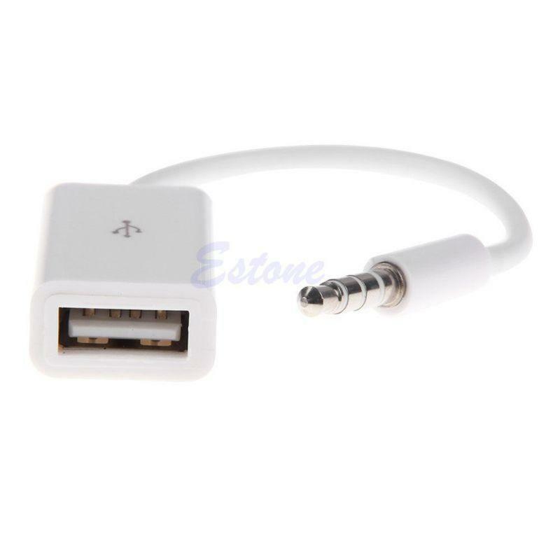Male AUX Audio Plug Jack To USB 2.0 Female Converter Cable Cord Car MP3 3.5mm