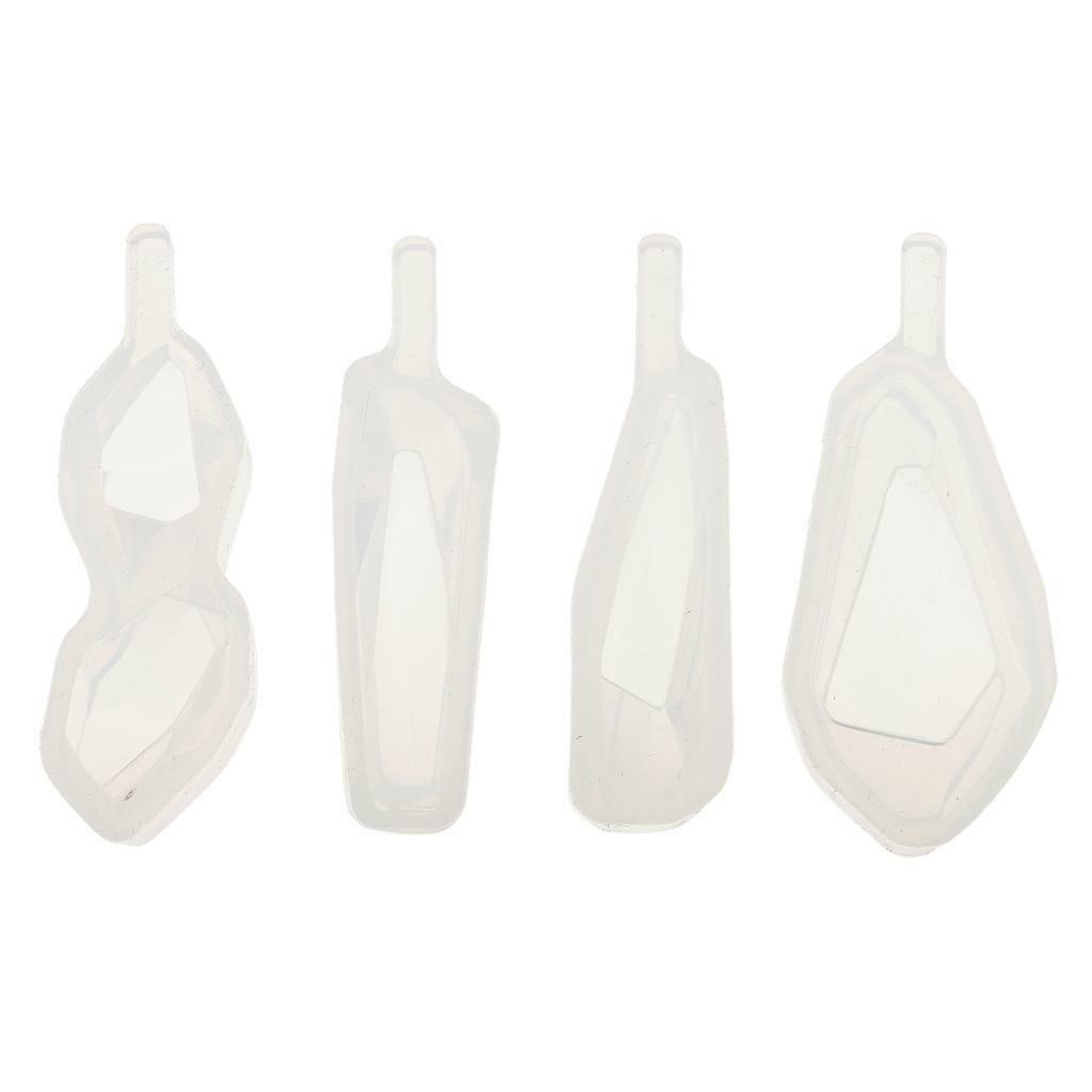 4Pcs Clear Crystal Mold Moulds DIY Epoxy and Mould Candles Making Supplies
