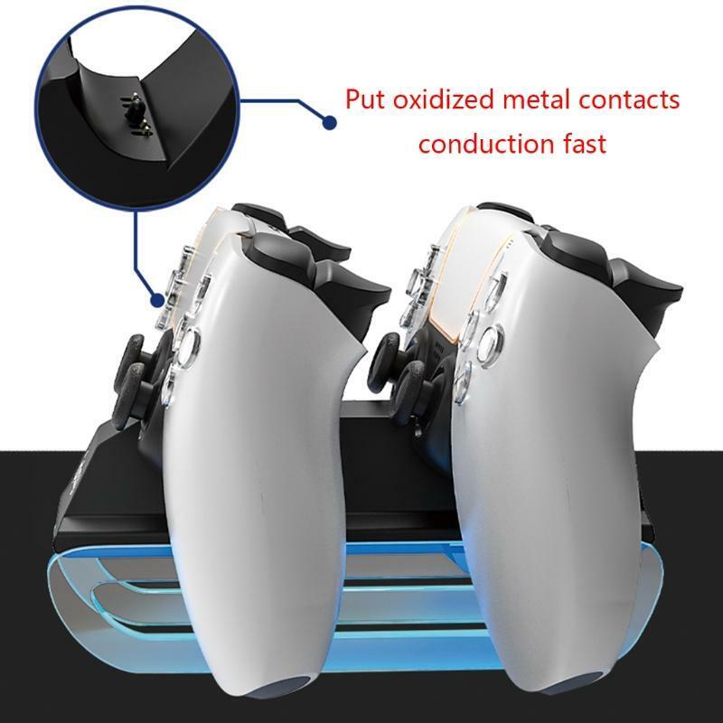 Charging Station For Compatible with PS5 Dual Controller Charging Stand