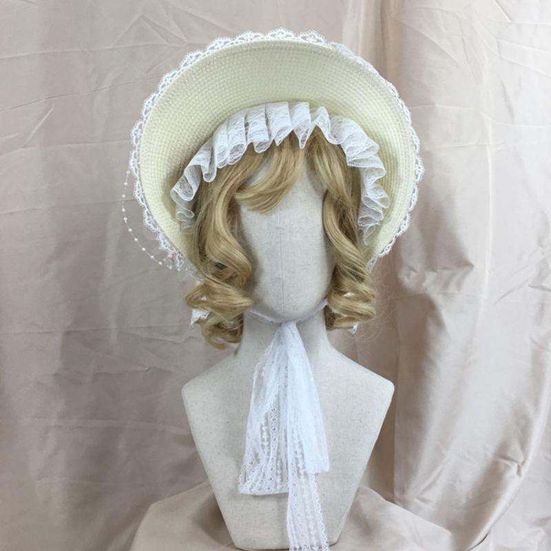 Women Summer Sun Hat Lace Straps Secure Sunlight Protection for Outdoor
