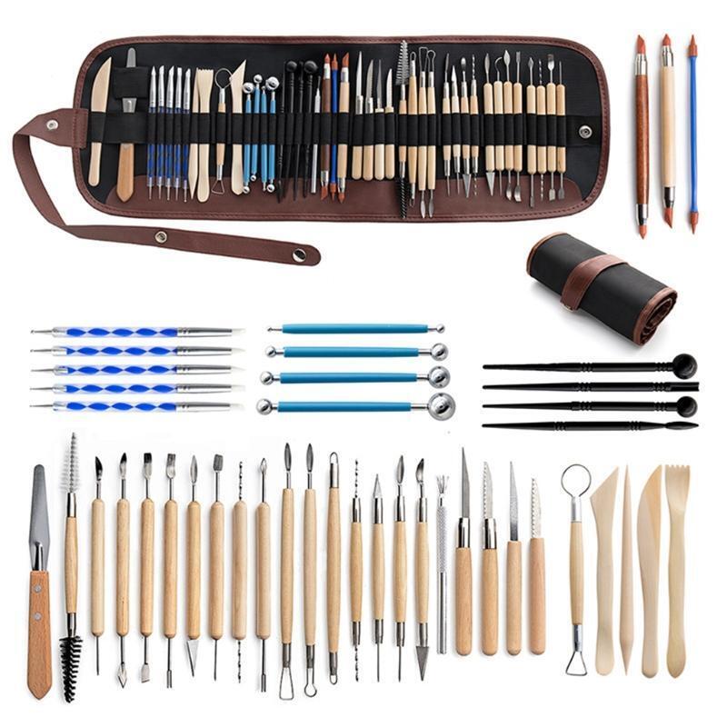 44pcs DIY Clay Sculpture Pottery Tool Carving Point Drill Pen Sculpting Scraer