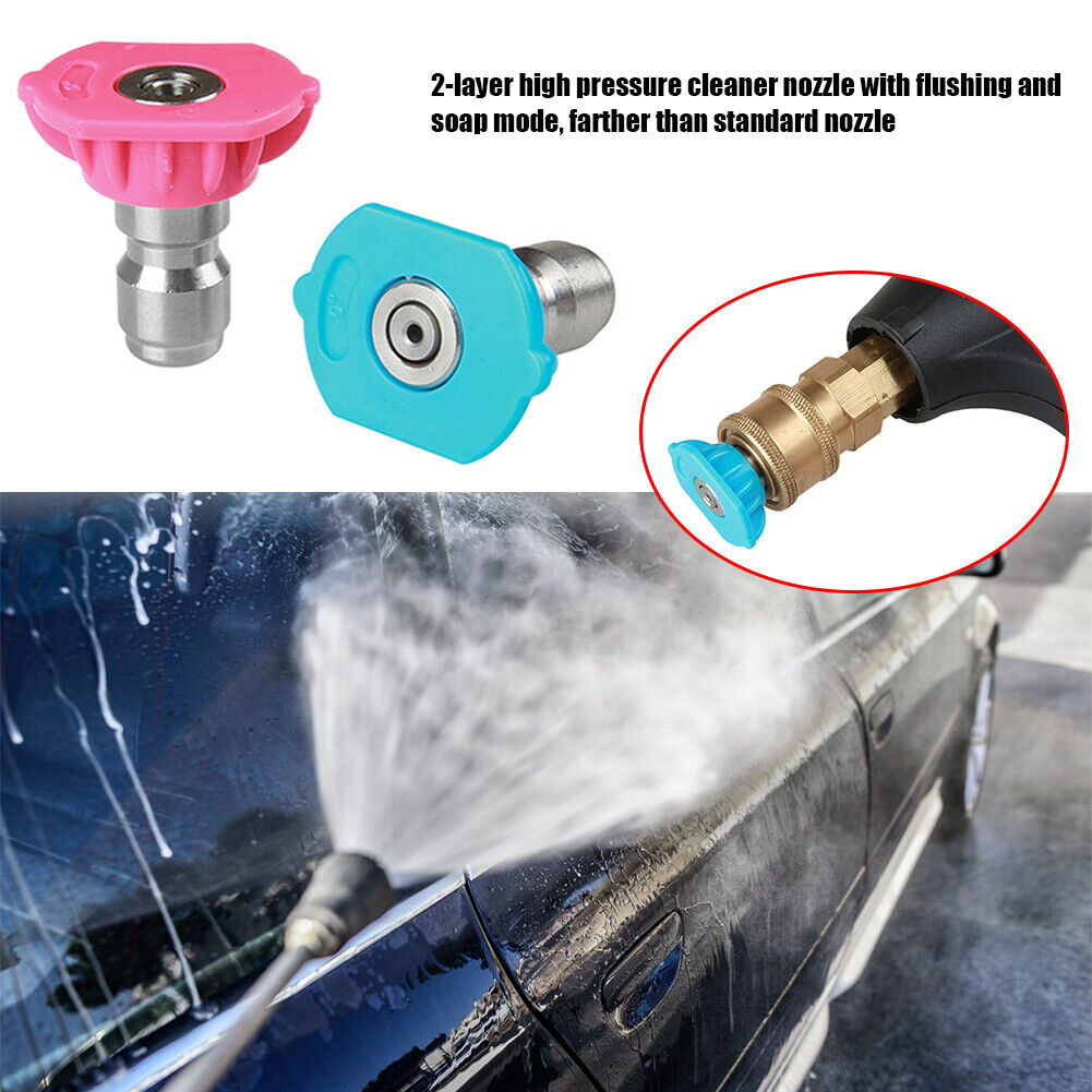 2pcs Second Story Pressure Washer Nozzle Tips 1/4 inch Quick Connect 4000PS