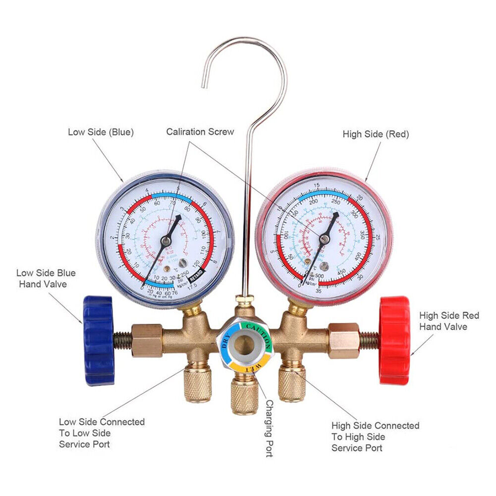 Refrigerant Manifold Gauge Set for R12 R22 R404A R134a Air Condition Tools