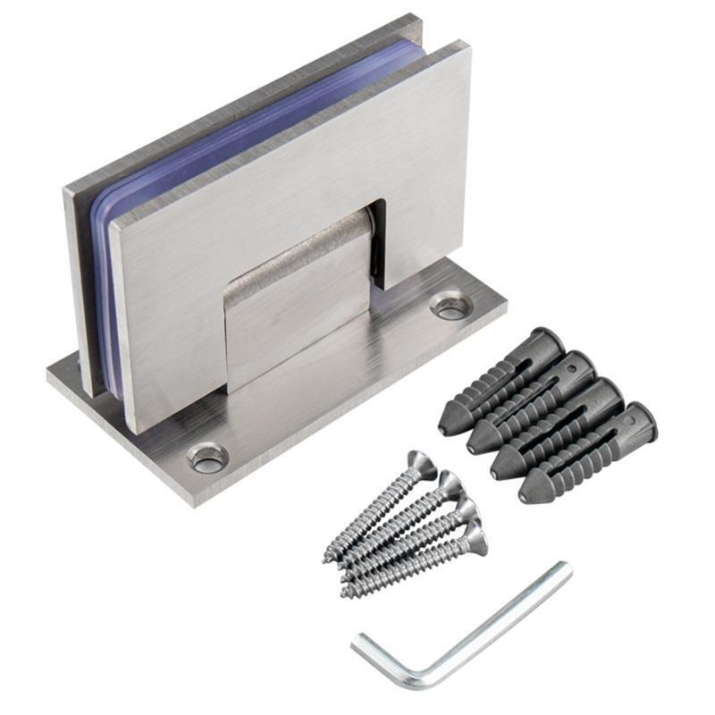 90 Degree Shower Door Stainless Steel Hinge Clamp Wall Bracket for 8-12mm Glass