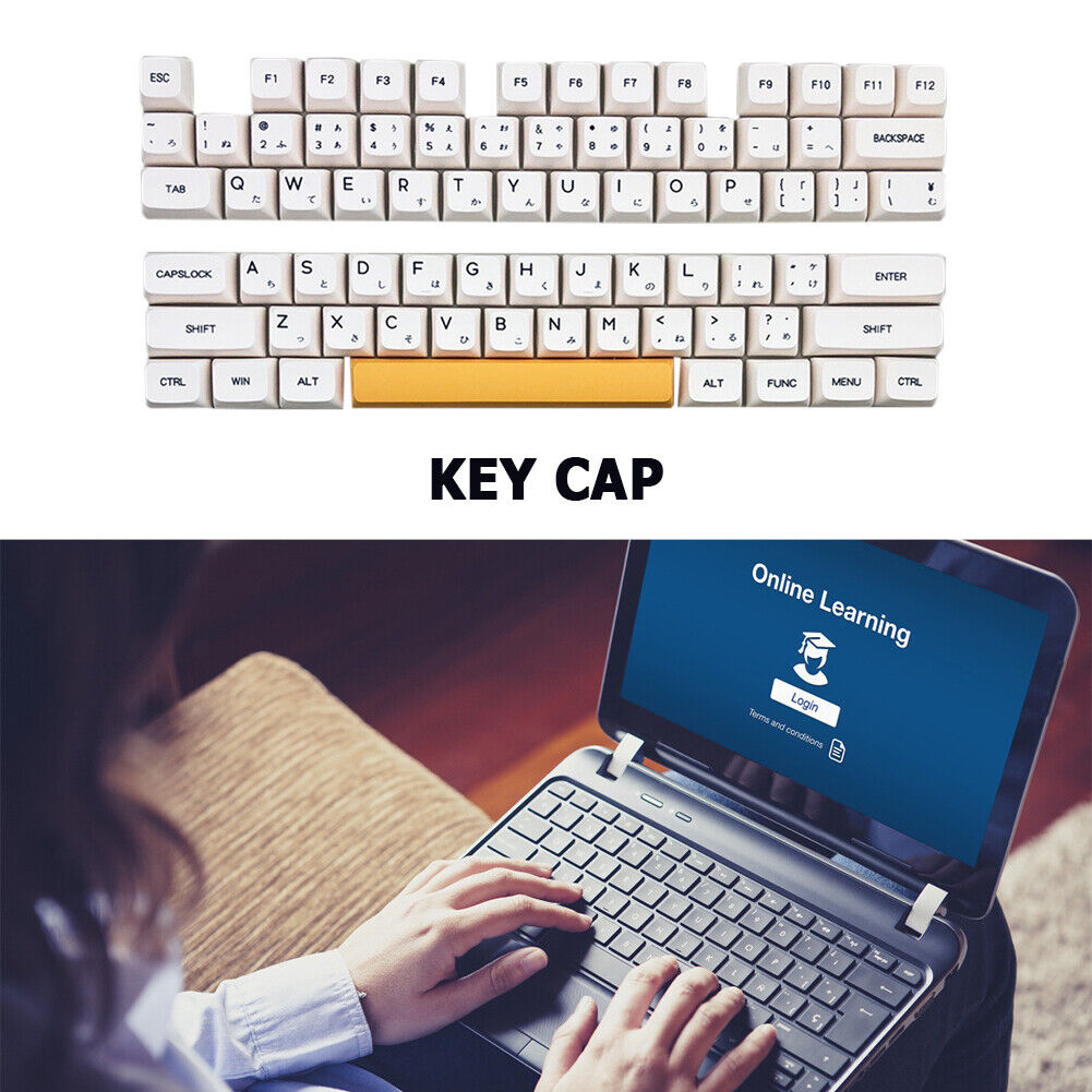 PBT Keycap for MX Switch Mechanical Keyboard Accessory (Bee Milk Japanese)
