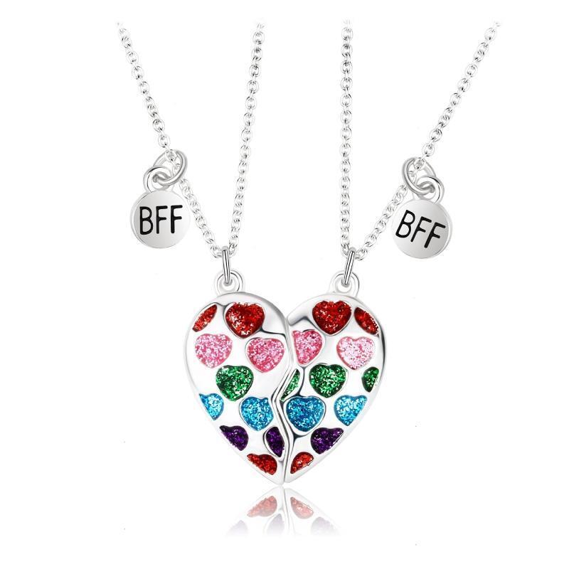 Magnet Matching Couple Necklace Friendship Heart Pendant Charm Chain Necklace