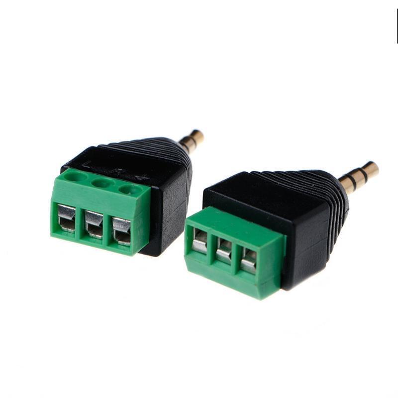 3 Pcs Video AV Balun 3.5mm 1/8" Stereo Male to AV 3 Screw Terminal Plug