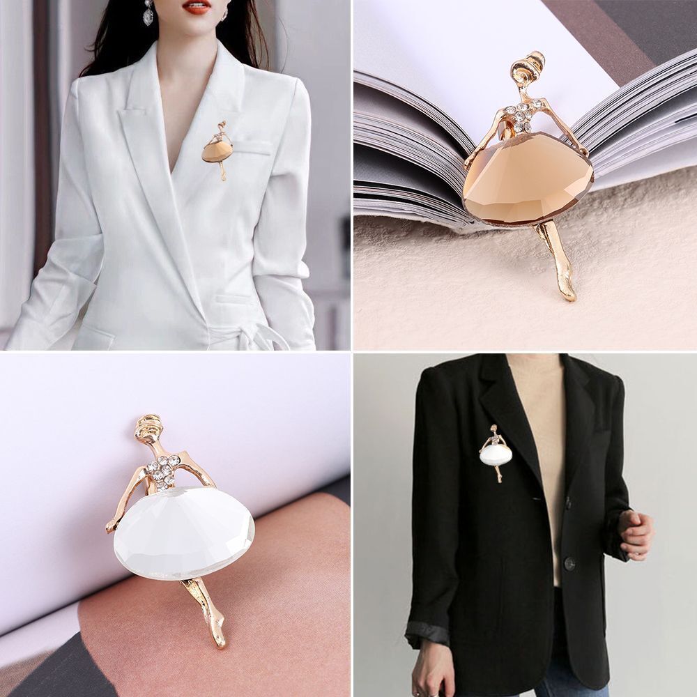 Jewelry Dancing Girl Brooches Crystal Badge Clothes Accessories Ballet Girl Pin