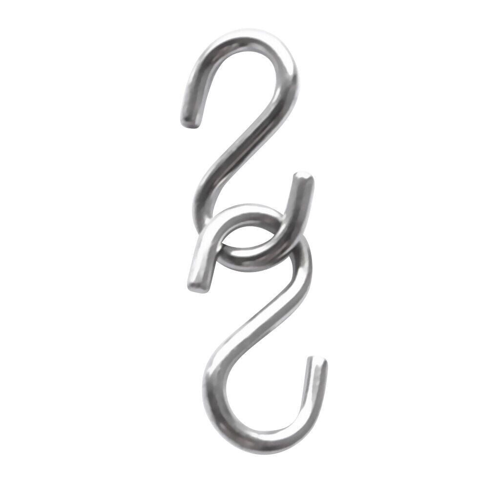 2 Pieces 4mm Thickness 40mm Long S Shaped Marine 316 Stainless Steel Hanging