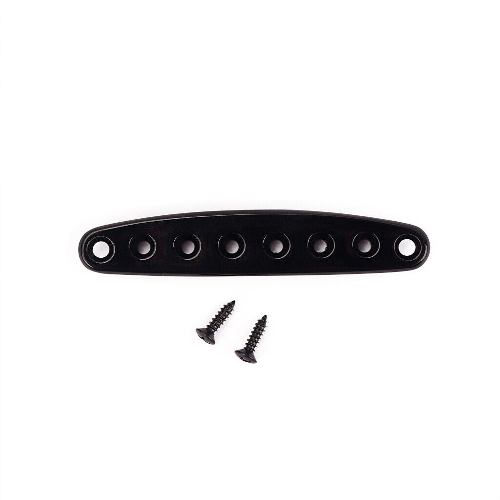 Durable Metal Electric Guitar Bridge Thru Body String Ferrules Plate Black