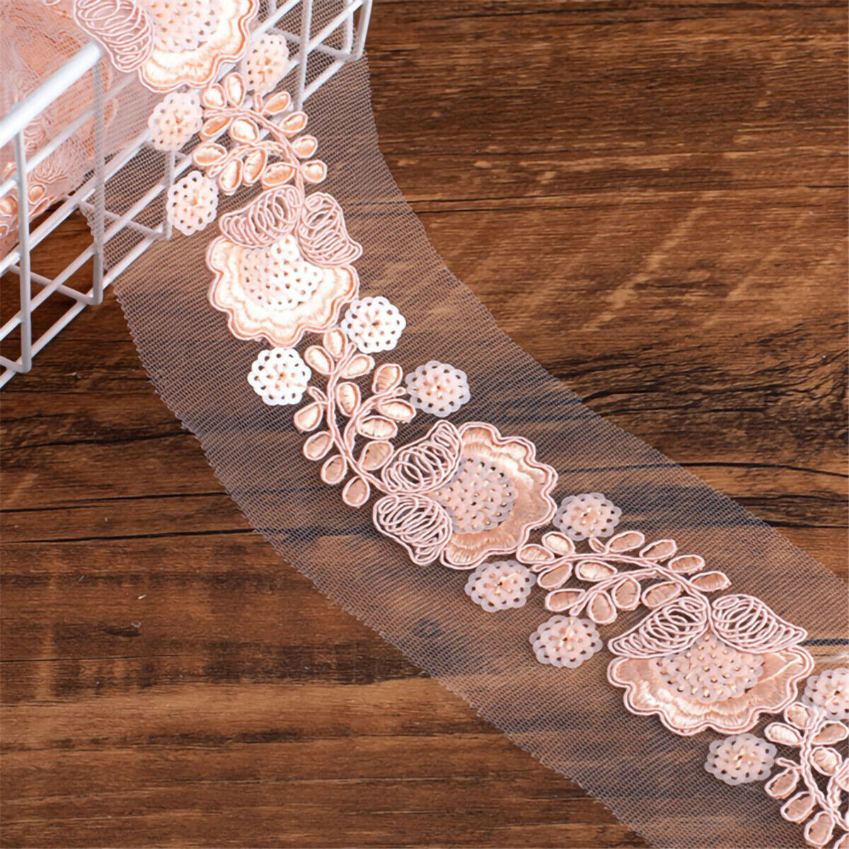1 Yd Lace Trim Embroidered Ribbon Applique DIY Sewing Dress Clothes Fabric Decor