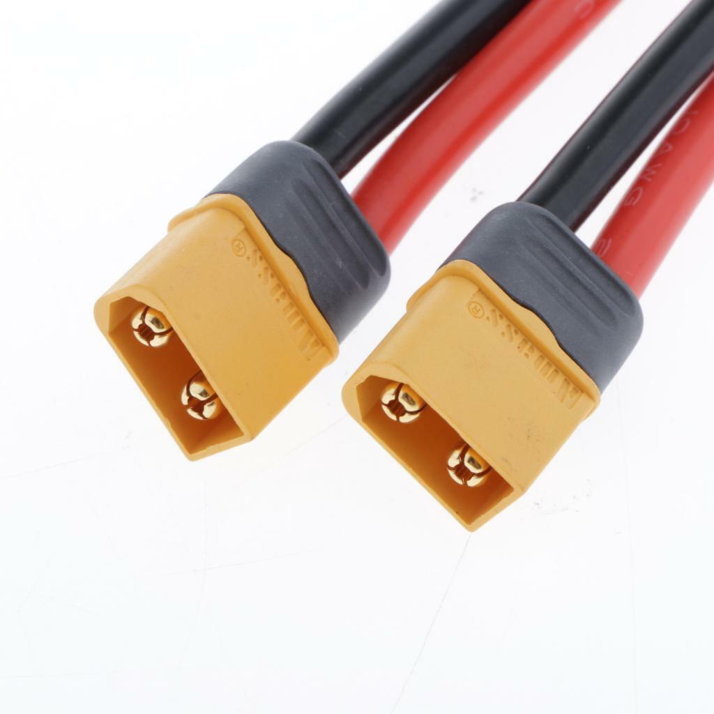 Set of 2 RC Battery ESC 10AWG XT60 Plug   Extension