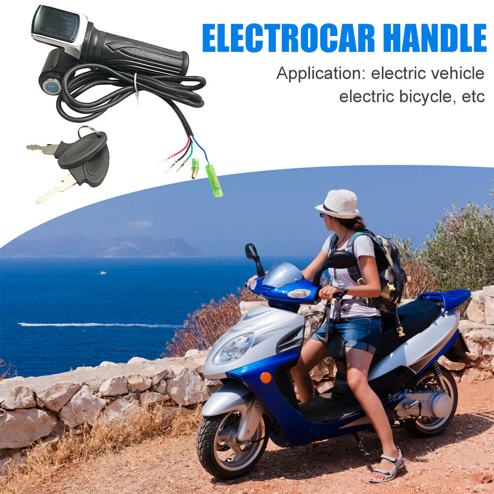 Electric Bicycle Throttle Grip Handle Accelerator with LED Display (48V)