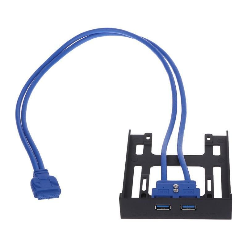 20 Pin 3.5" Floppy Bay Front Panel 2 Ports USB 3.0 Expansion Adapter Connector