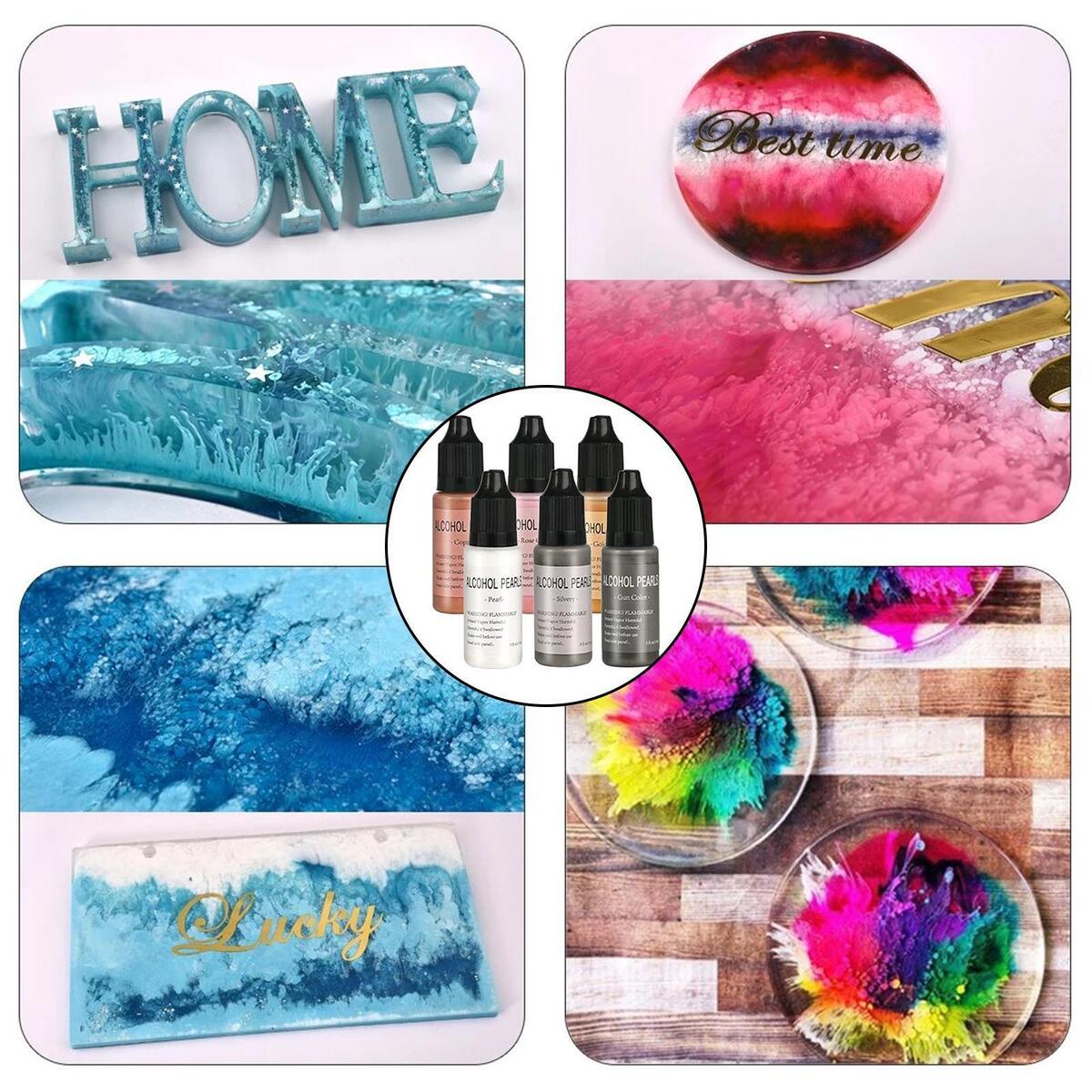 Epoxy Paint Stones Canvas Pigment based Paint Acrylic  Bottles Ink